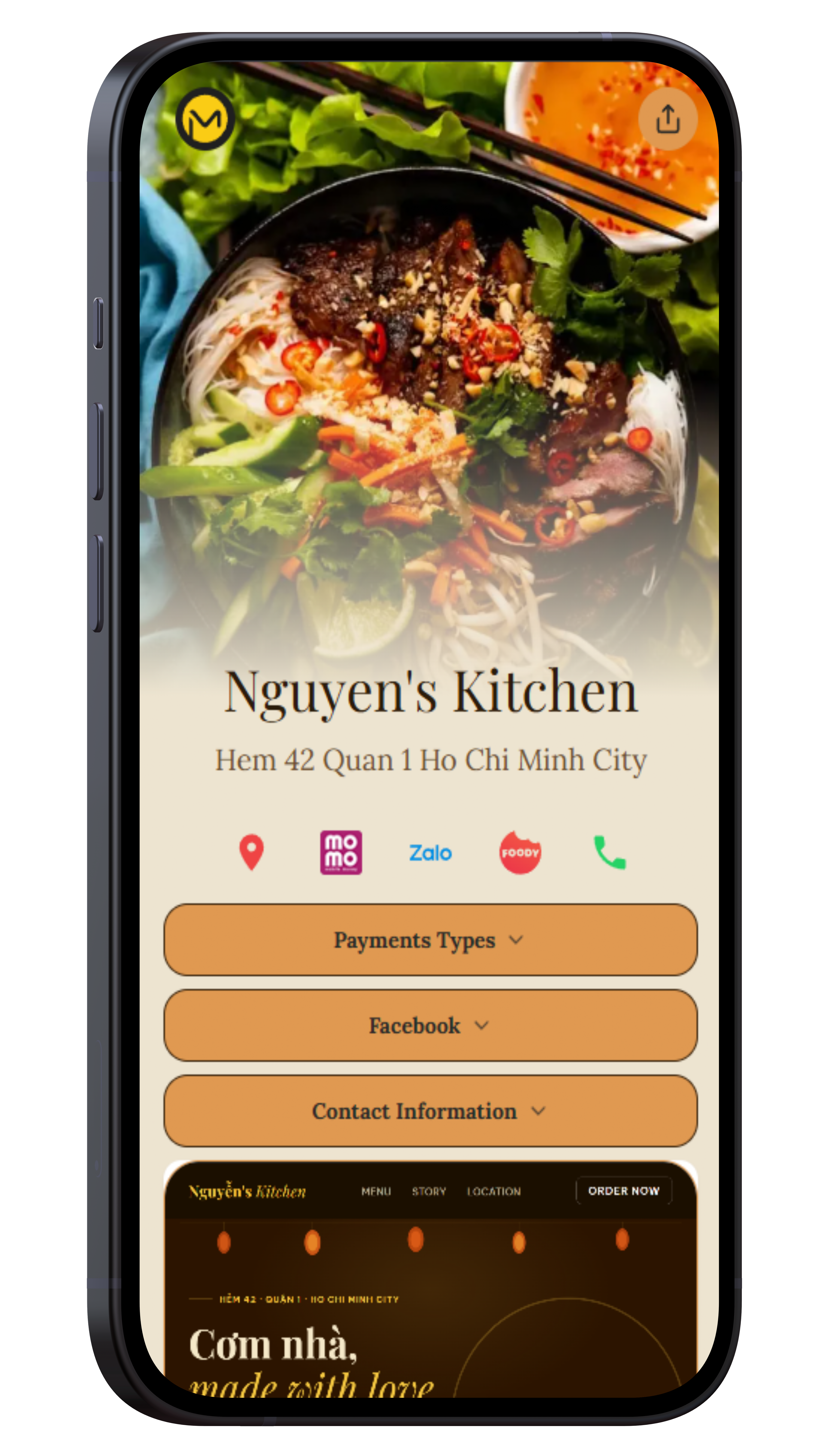 Nguyen's Kitchen profile mockup